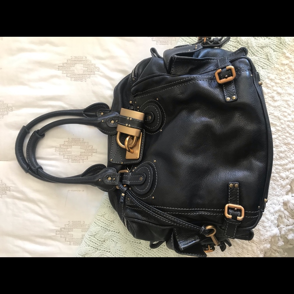 Chloe Black Leather Paddington Satchel Medium
